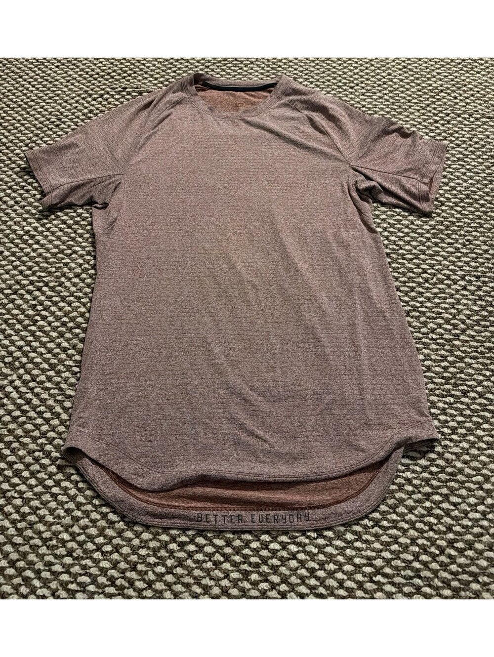 LULULEMON Women's T-Shirt Top Short Sleeve High Low Curve Hem Blush Pink Size L